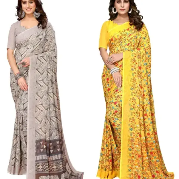 Women's Desinger Printed Trendy Georgette Saree