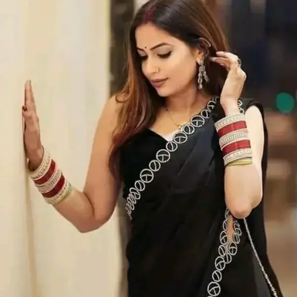  M Fency Georgette Siroski Party Wear Saree