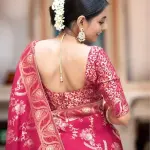  Woven, Embellished Kanjivaram Silk Blend, Jacquard Saree