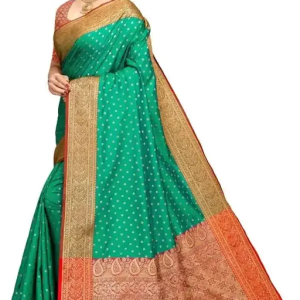 Banarasi Banarasi Silk Green Jacquard Saree