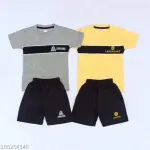Boys T-shirt with Shorts YELLOW GRAY
