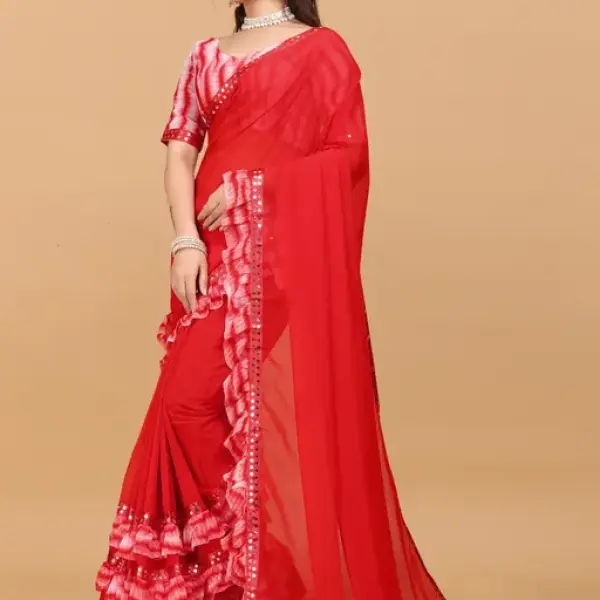 Women's ruffle saree