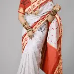 Sambhalpuri white art' silk saree