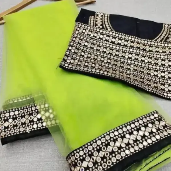 Women's FANCY MIRROR Saree