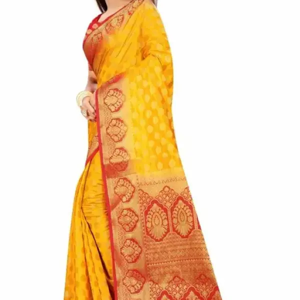 Women's cotton silk multicolour Saree