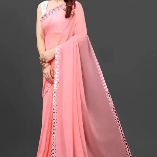  NEW FENCY GEORGETTE CUT WORK SAREE