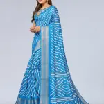  Women's Cotton Silk Lehriya Pattern Saree