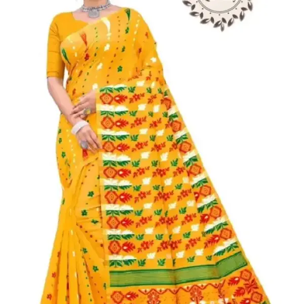 Jamdani Dhakai Designer Cotton Silk Jaquared Saree