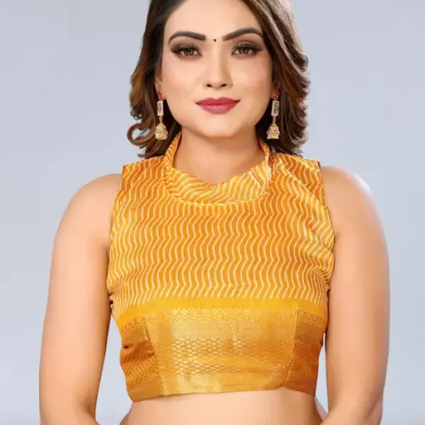  Women's Cotton Silk Lehriya Pattern Saree