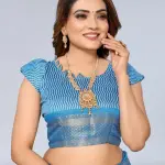  Women's Cotton Silk Lehriya Pattern Saree
