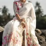 Linen Cotton Print Saree