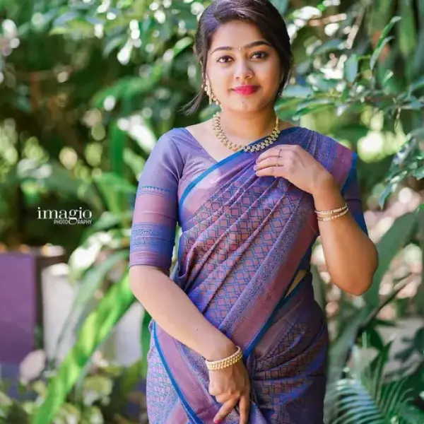  Blue Women's Semi Silk Banarasi Saree