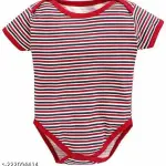 100% Cotton Baby Bodysuit Short Sleeve Half Romper Pack of 3 red