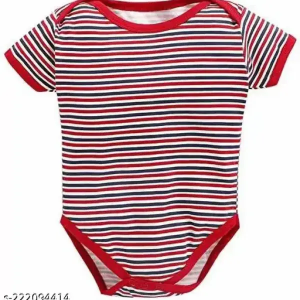 100% Cotton Baby Bodysuit Short Sleeve Half Romper Pack of 3 red
