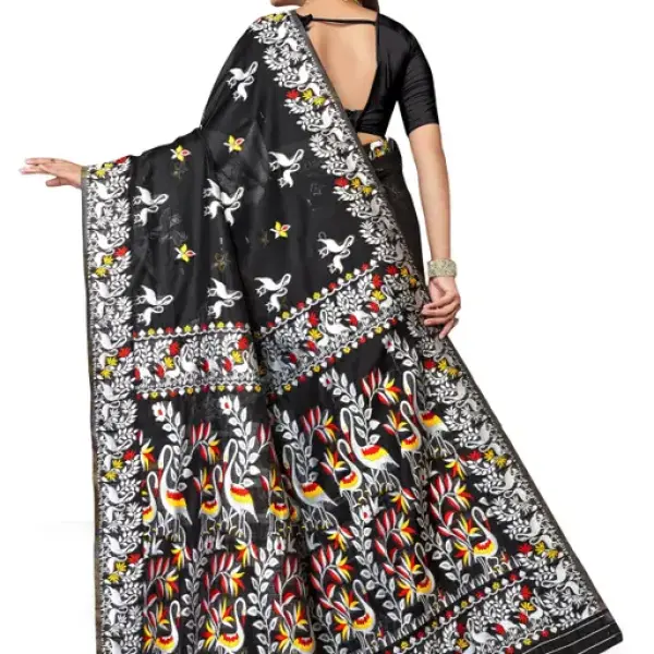  BROYAAR SHOP Jamdani Designer Cotton Blend Silk Saree