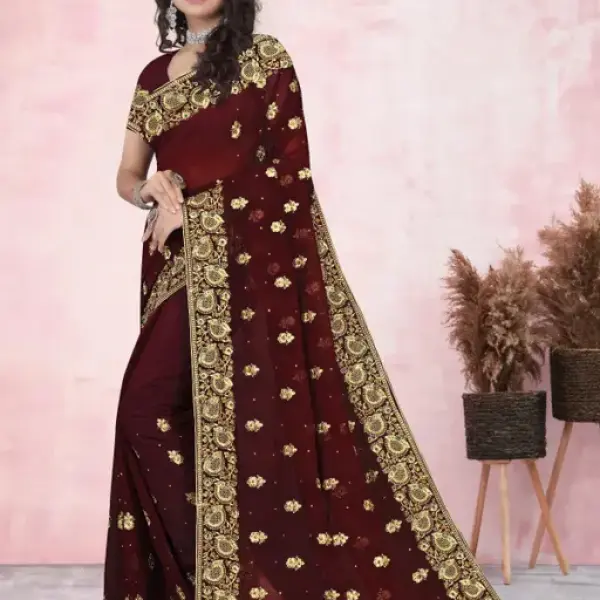 Handwork Beautifull Georgette Saree