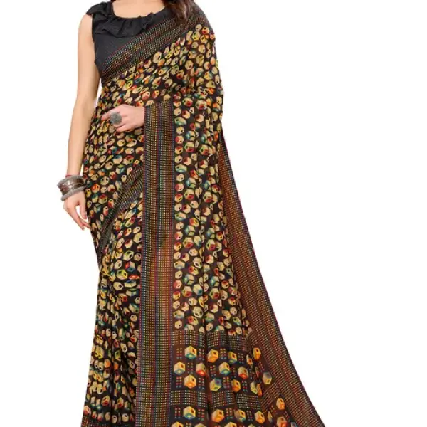 Women's Desinger Printed Trendy Georgette Saree
