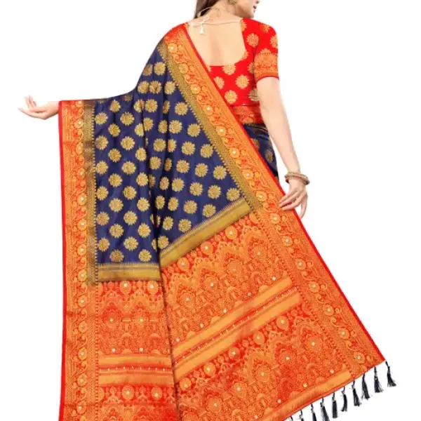 BANARASI SILK SAREE WITH DIAMOND WORK