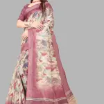 Women's Linen cotton Woven Saree