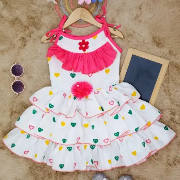 Trendy Flawsome Elegant Girls Frocks & Dresses Pink