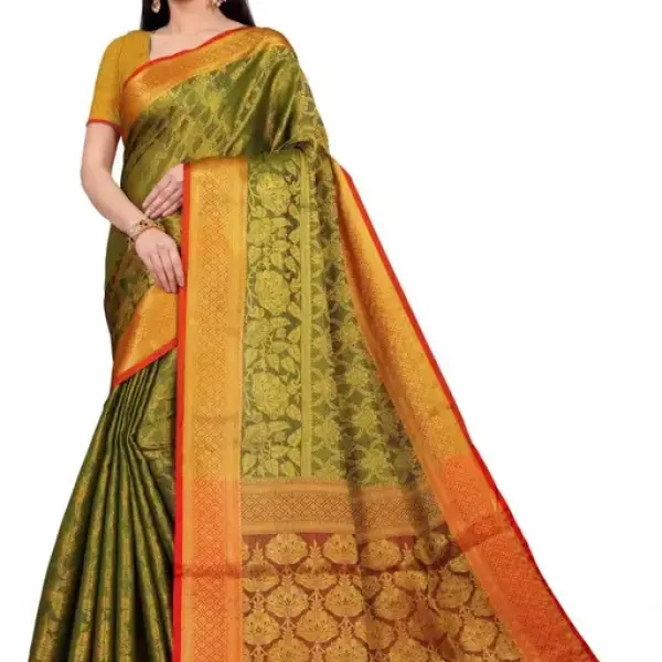 Banarasi Banarasi Silk Green Jacquard Saree