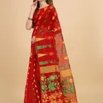  Cotton Linen Dhakai Jamdani Woven Designer Saree