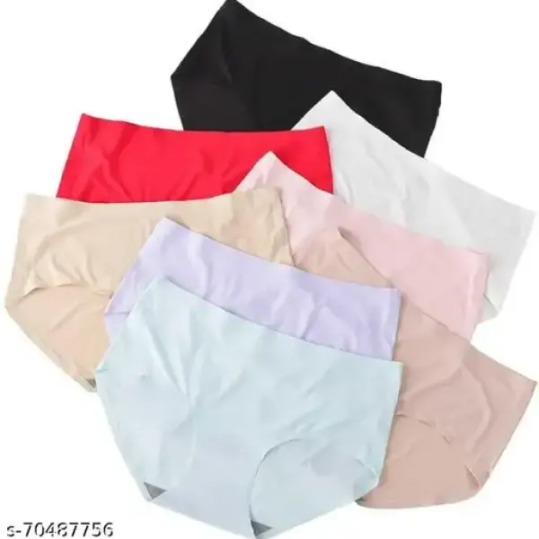 Women Cotton Silk Seamless Panty Combo Set