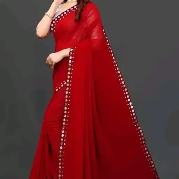  NEW FENCY GEORGETTE CUT WORK SAREE