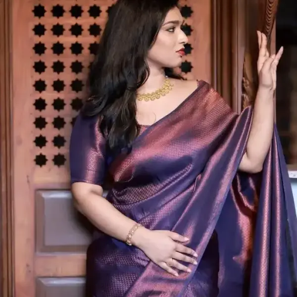  Navy BLue BANARASI SILK SAREE