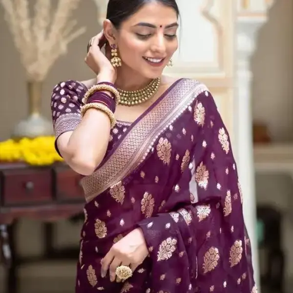  woven BanarasiSilk Jacquard Saree