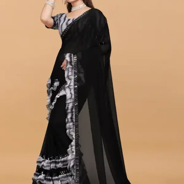 Women's ruffle saree