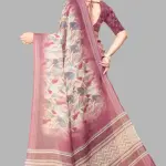 Women's Linen cotton Woven Saree