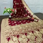 Traditional Banarasi Silk Maroon Jacquard Saree