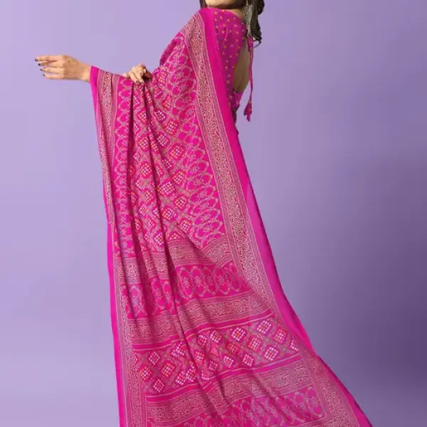  Printed Daily Wear Georgette Saree