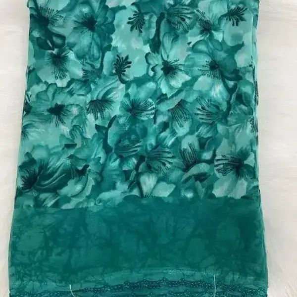  Georgette Printed Saree (With Lace)