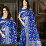 Beautiful Designer Soft Litchi silk Saree