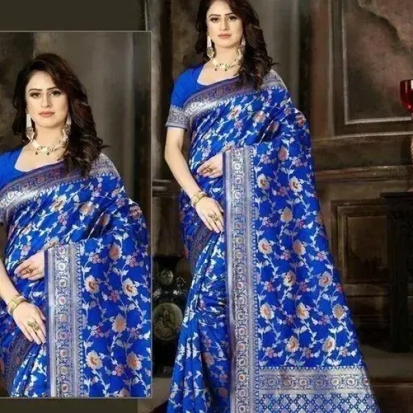 Beautiful Designer Soft Litchi silk Saree