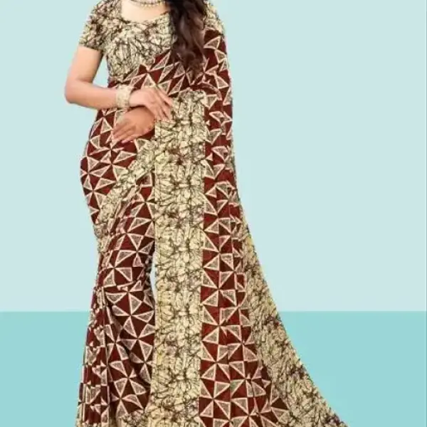  Kanooda Prints Fancy Women's Georgette Printed Saree