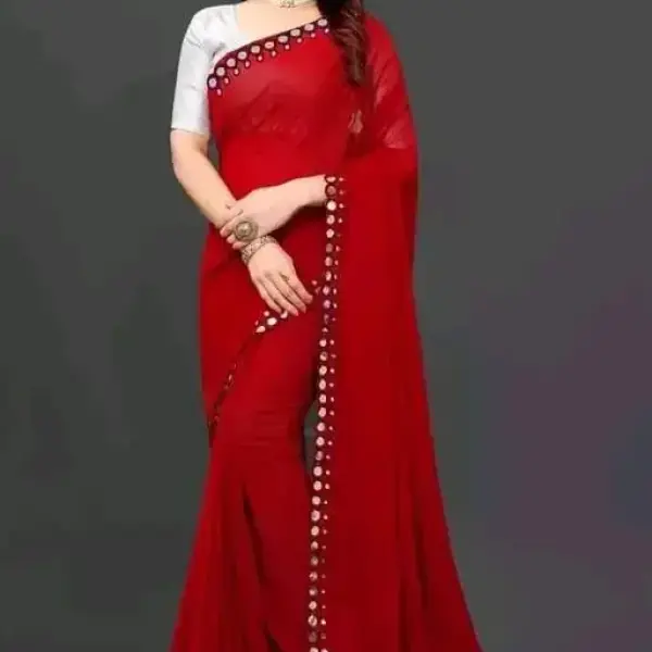  NEW FENCY GEORGETTE CUT WORK SAREE