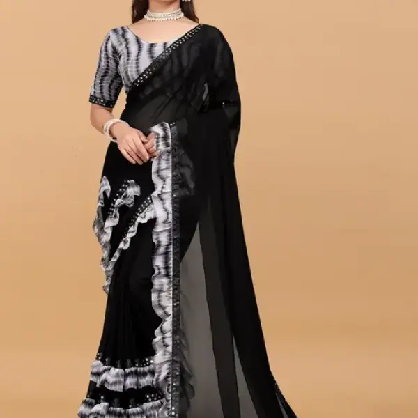 Women's ruffle saree