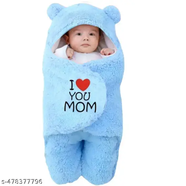 Baby Sleeping Bag Newborn Hooded Swaddle Security Wrap Bag For Baby Boys And Baby Girls Blue 1