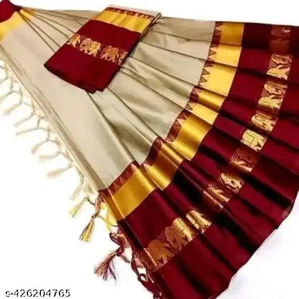 TRENDY ELPHANT COTTON SILK SAREE