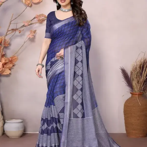 DESIGNER FANCY COTTON LINEN SAREES