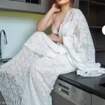 Ami White Rasal Saree