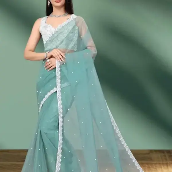  SUPERNET BEADS AND STONE SAREE