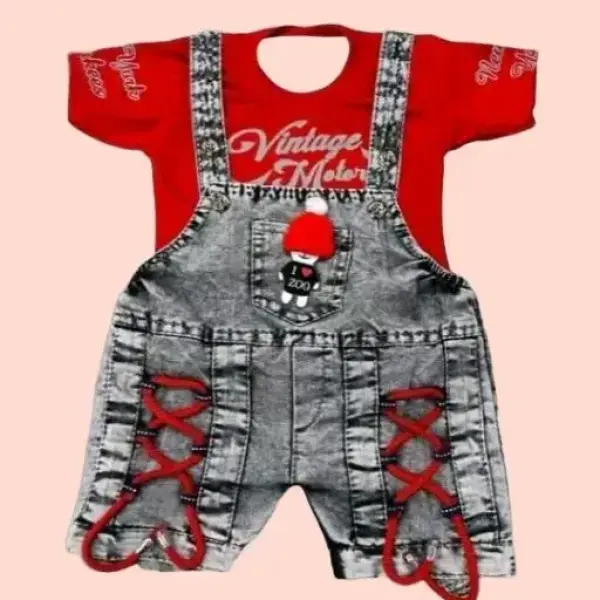 dungaree for baby boy and girl red
