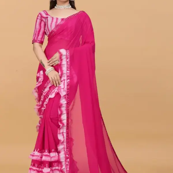 Women's ruffle saree