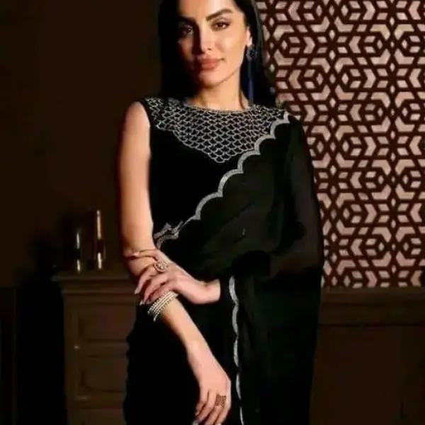  DESIGNER RIMZIM SAREE WITH DIAMOND WORK