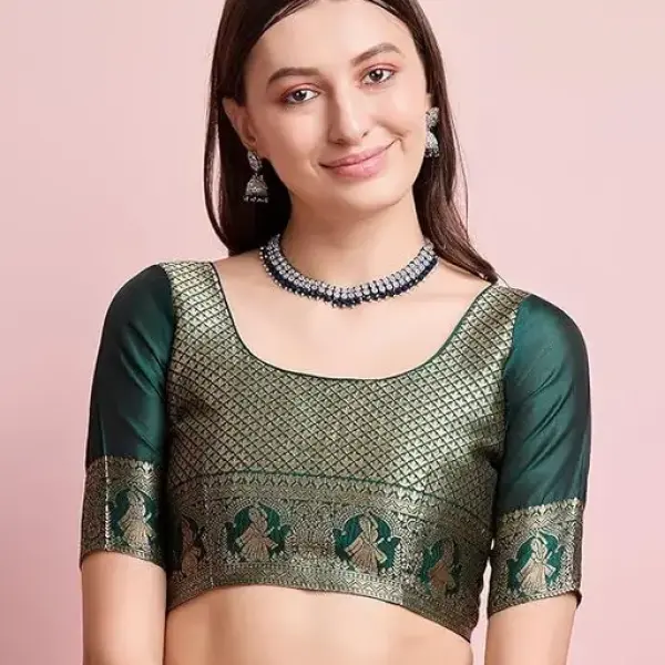  Seagreen Rich Banarasi Saree
