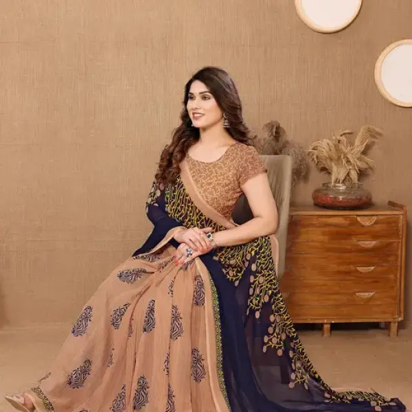 Daily wear Georgette Printed Saree